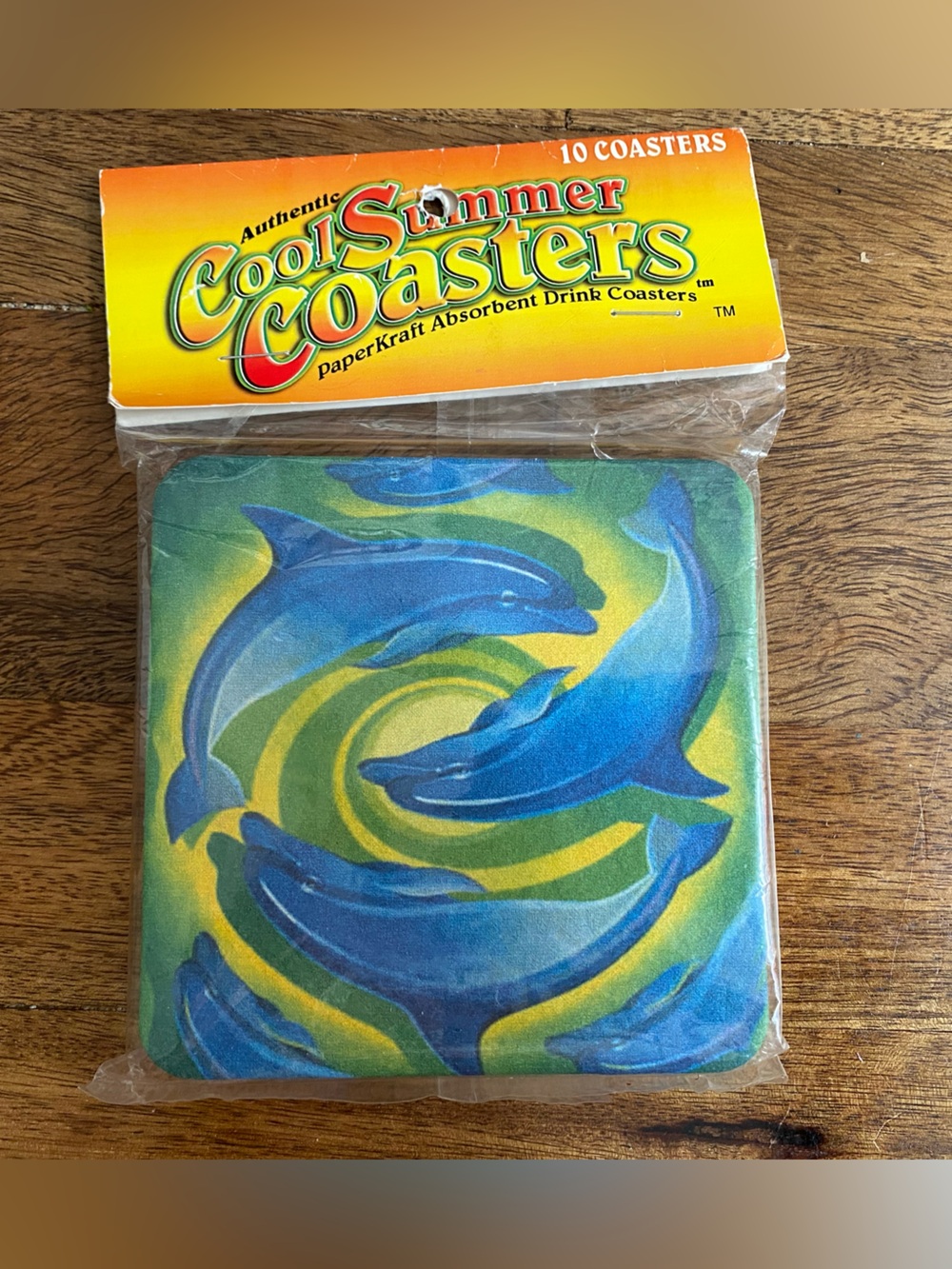 Vintage 90s dolphin cardboard coasters pack of 10